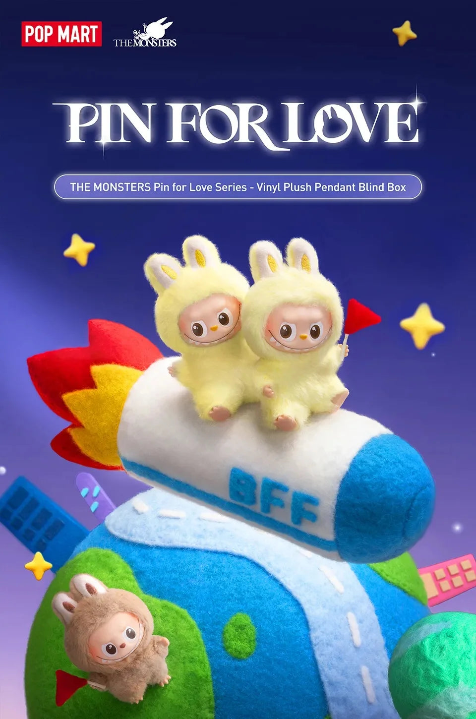 Original POP MART LABUBU Pin For Love Blind Box & Figures